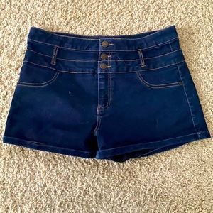 High waisted jean shorts